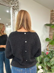 Black Back Detail Knit Top Billie