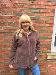 Chocolate Chenille Zip Hoodie Carrie