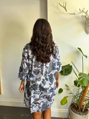 Denim Floral Vine Longline Shirt Lucinda