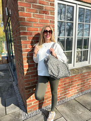 Stone Leopard Fabric Tote Bag