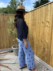 Navy Gathered Loose Knit Paige