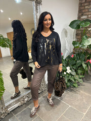 Black Metallic Lightweight Knit Bella