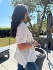 Stone Linen Button Top Taylor