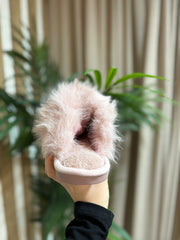 Pink Fluffy Mule Slippers