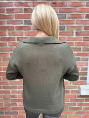 Khaki Open Collar Jumper Rhea