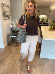 White Barrel Leg Trousers
