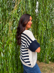 Navy Stripe Back Jumper Mckenna