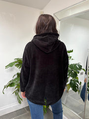 Black Chenille Zip Hoodie Mia