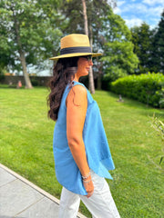 Denim Embellished Tree Of life Vest Top Olivia