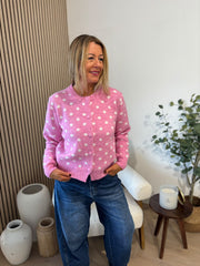 Candy Pink Polka Dot Cardi Beatrix