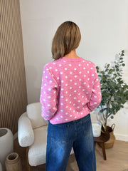 Candy Pink Polka Dot Cardi Beatrix