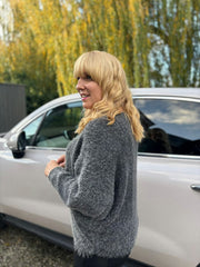 Charcoal Shimmer V Neck Knit Seren