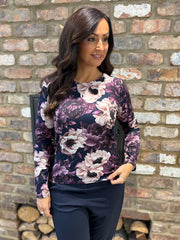 Grape Floral Print Top Amelia