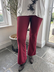 Wine High Waist Flared Leggings