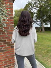 Grey Gold Lurex Knit Top Jenna