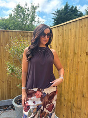 Chocolate Halter Neck Top Jessie