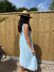 Light Blue Flower Detail Dress Faith