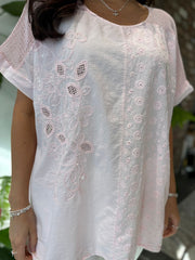 Pink Embroidered Top Zella