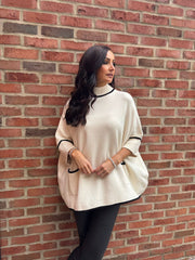 Antique Cream Luxury Trim Detail Pocket Knit Anna