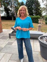 Blue Reverse Seam Knit Georgina