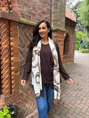 Chocolate Ribbed Drawstring Top Maisie