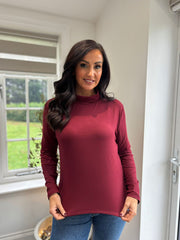 Wine Super Soft Roll Neck