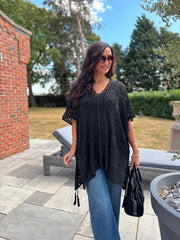 Black Open Knit Cover Up Elsie