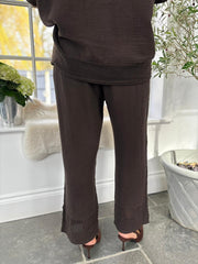 Chocolate Bubble Cotton Trouser Set Hayley