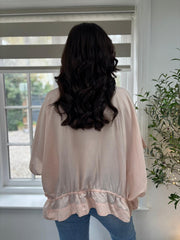 Pink Shimmer Drawstring Top Holly