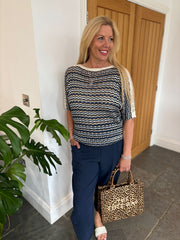 Navy Multi Stripe Knit Hayley