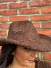Chocolate Boucle Cowboy Hat