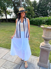 Navy Striped Sleeveless Blouse Lola