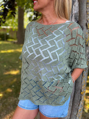 Sage Abstract Pattern Knit Tori