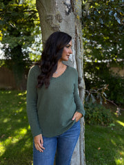 Khaki Embellished Soft Knit Francine