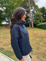 Navy High Neck Jacket Mila
