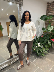 Stone Metallic Lightweight Knit Bella