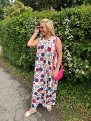 Multicolour Abstract Circle Print Dress Verity