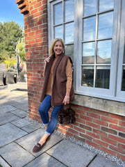 Chocolate Sherpa Textured Gilet