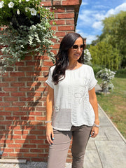 Stone Asymmetric Panel Flower Top Adele