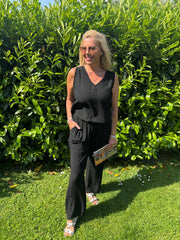 Black Textured Vest Top Kaylee