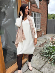 Antique Cream Ribbed Knit Dress Yasmin