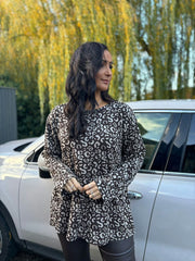 Chocolate Leopard Knit Tamsin