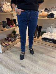 Denim Pull on Slim Leg Drawstring Jeans