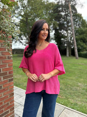 Lipstick Reverse Seam Lightweight Knit Jo