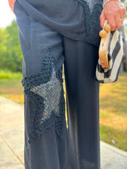 Black Sequin Star Trousers Taryn