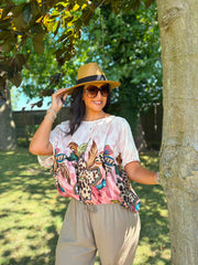 Pink Leopard Floral Top Sasha