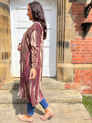 Wine Brushstroke Shimmer Cardigan Freya