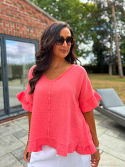 Coral Cotton Top Kimberly