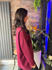 Wine Sequin Bow Sweat Top Emma