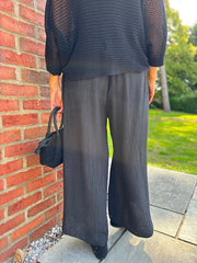 Black Wide Leg Pull on Silvia Trousers